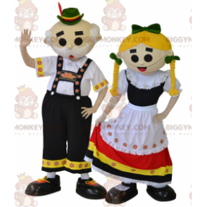 Duo de mascottes BIGGYMONKEY™ de Tyroliens. mascotte