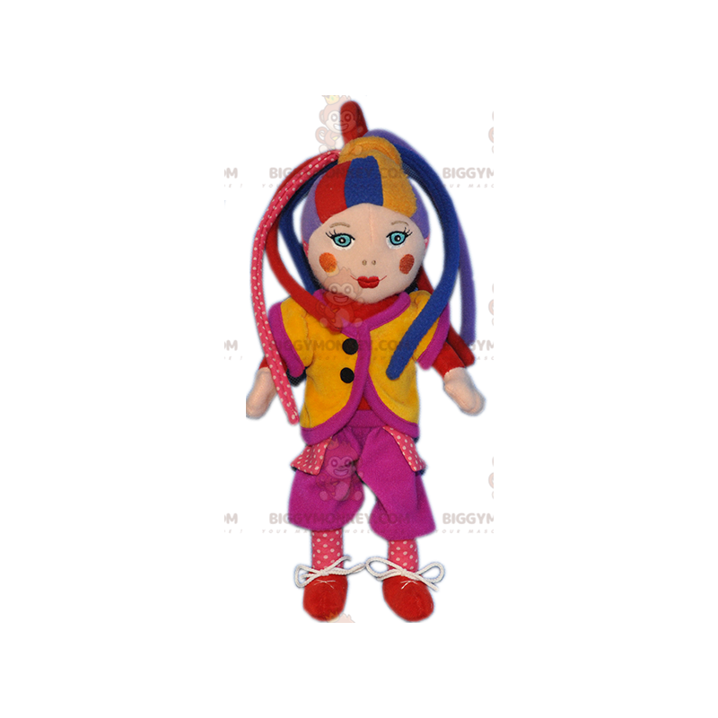 Costume mascotte BIGGYMONKEY™ da clown bambola Arlecchino molto