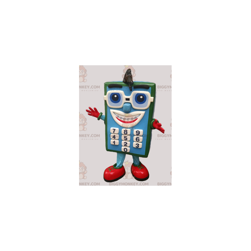 Blue and Green Calculator BIGGYMONKEY™ Mascot Costume with