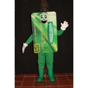 Costume de mascotte BIGGYMONKEY™ de carte bancaire verte