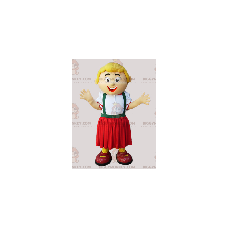 Costume de mascotte BIGGYMONKEY™ de femme blonde en tenue de