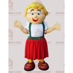 BIGGYMONKEY™ Mascot Costume Blonde Woman In Zipline Outfit –