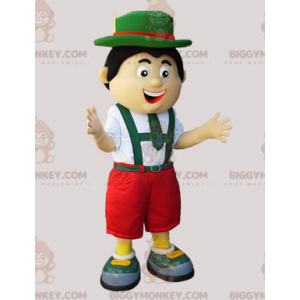 Τιρολέζικη στολή μασκότ BIGGYMONKEY™ σε πράσινο κόκκινο και