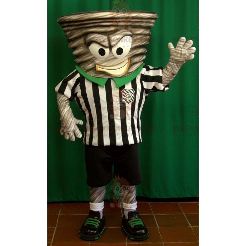 Swirl BIGGYMONKEY™ Mascot Costume Dressed In Referee Outfit –