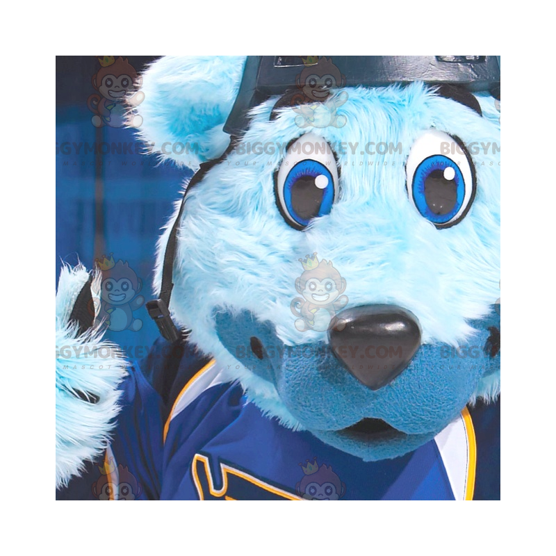 BIGGYMONKEY™ Mascot Costume Blue Bear With Blue Eyes In