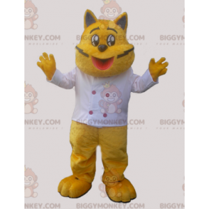 Disfraz de mascota BIGGYMONKEY™ Gato amarillo con traje de