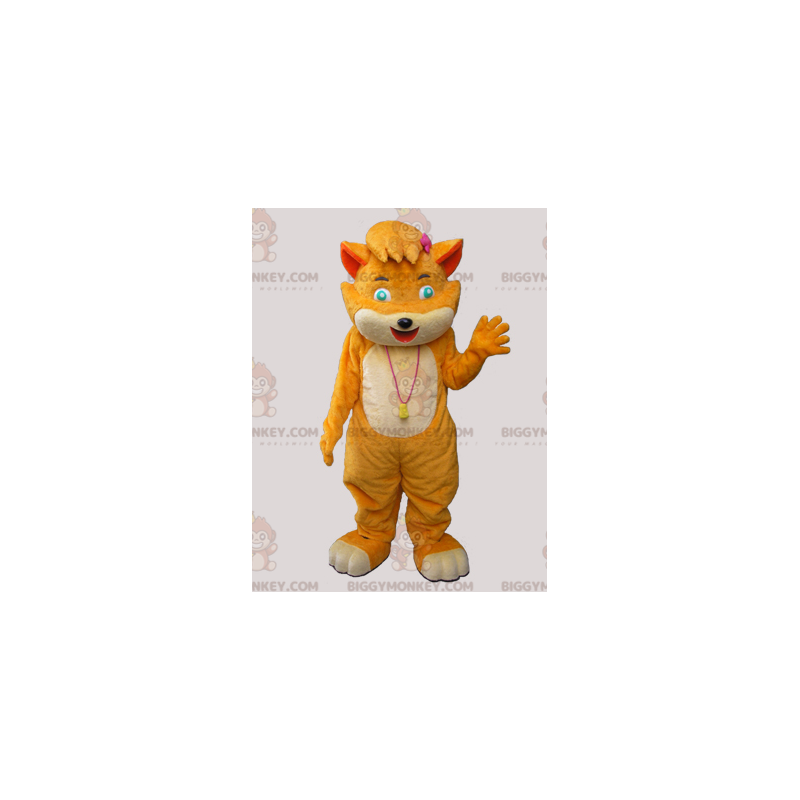 Costume de mascotte BIGGYMONKEY™ de chat orange et beige doux