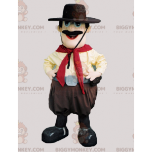 Costume de mascotte BIGGYMONKEY™ de cow-boy moustachu avec un