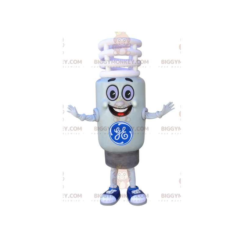 Costume de mascotte BIGGYMONKEY™ d'ampoule blanche géante et