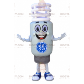 Smiling Giant White Light Bulb BIGGYMONKEY™ Mascot Costume –