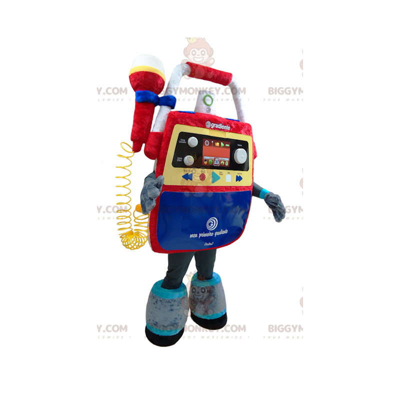 Zeer kleurrijk muzikaal speelgoed BIGGYMONKEY™ mascottekostuum.