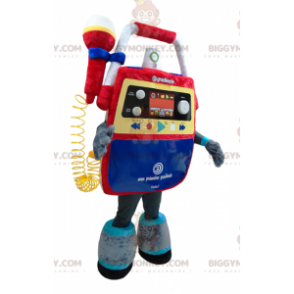Very colorful musical toy BIGGYMONKEY™ mascot costume. Radio