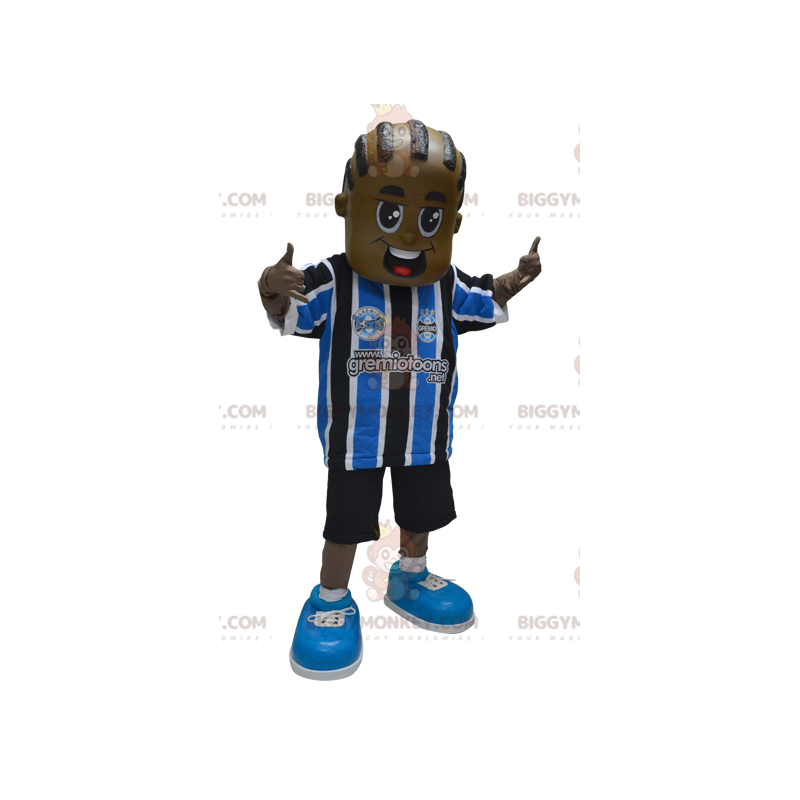 Costume de mascotte BIGGYMONKEY™ de garçon afro-américain en