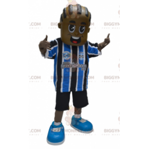 African American Boy BIGGYMONKEY™ Mascot Costume In Sportswear