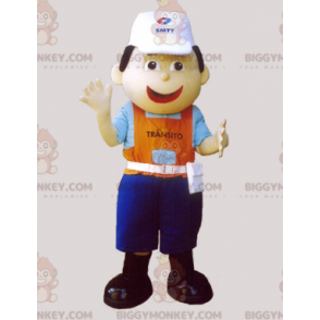 Kostým dělnického maskota BIGGYMONKEY™ s čepicí a barevným