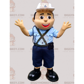 Costume de mascotte BIGGYMONKEY™ de policier en uniforme bleu