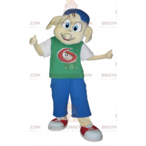 Disfraz de mascota Pig BIGGYMONKEY™ vestido con atuendo juvenil