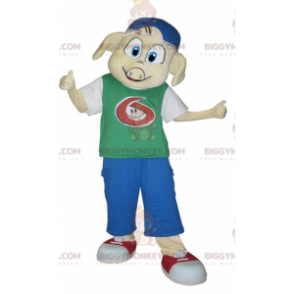 Pig BIGGYMONKEY™ Mascot Costume Dressed In Youth Outfit –