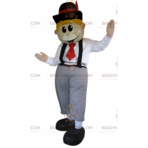 Costume da mascotte inglese BIGGYMONKEY™ con papillon e