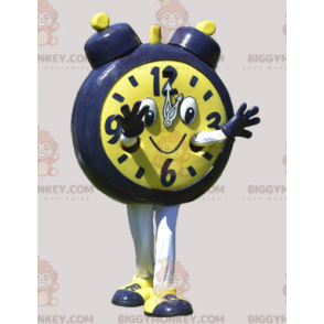 Giant yellow and black alarm clock BIGGYMONKEY™ mascot costume.