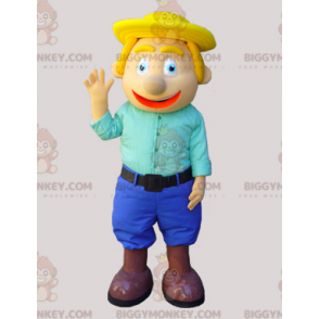 Kostým maskota BIGGYMONKEY™ Blond muž v modrém – Biggymonkey.com