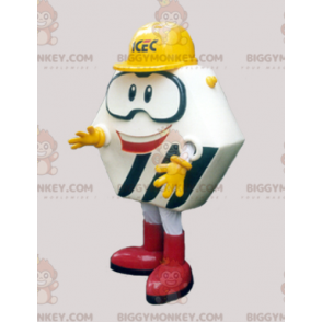 Costume de mascotte BIGGYMONKEY™ de polygone avec un casque et