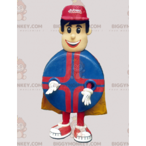 Superheld Man BIGGYMONKEY™ mascottekostuum met rond lichaam -