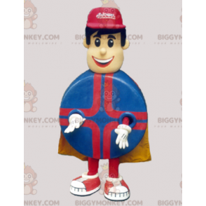 Superhero Man BIGGYMONKEY™ Mascot Costume with Round Body –