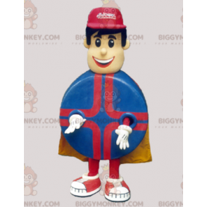 Traje de mascote Superhero Man BIGGYMONKEY™ com corpo redondo –