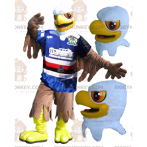 BIGGYMONKEY™ Maskotkostume Gul Hvid Brun Eagle Sportstøj -