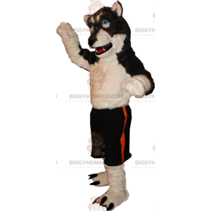 BIGGYMONKEY™ Disfraz de mascota de perro lobo marrón y negro