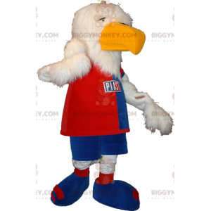 BIGGYMONKEY™ White Eagle Vulture Maskotdräkt i sportkläder -