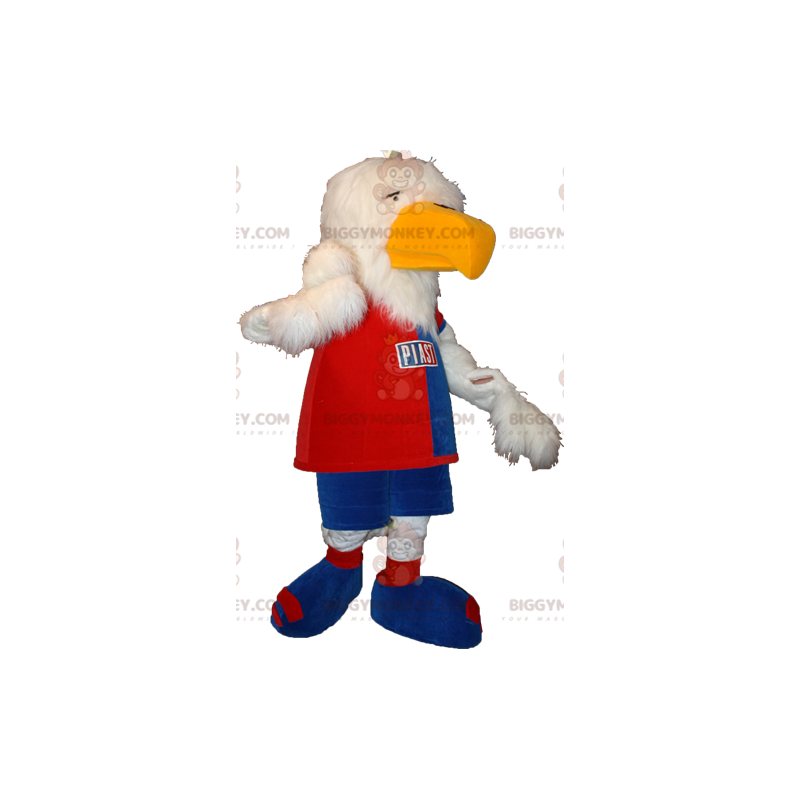 Στολή μασκότ BIGGYMONKEY™ White Eagle Vulture με αθλητικά ρούχα