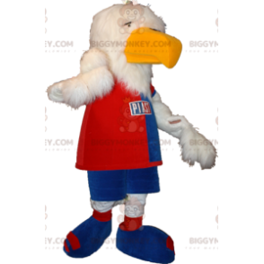 BIGGYMONKEY™ White Eagle Vulture Mascot-kostume i sportstøj -