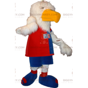 BIGGYMONKEY™ White Eagle Vulture -maskottiasu urheiluasuissa -