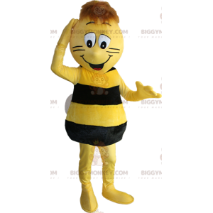Costume da mascotte BIGGYMONKEY™ ape gialla e nera. Costume da