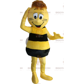 Gul og sort bi BIGGYMONKEY™ maskotkostume. Maya the Bee