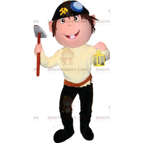 Boy Pirate BIGGYMONKEY™ maskotdräkt med bandana och hacka -