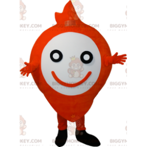 Mycket leende orange och vit snögubbe BIGGYMONKEY™ maskotdräkt