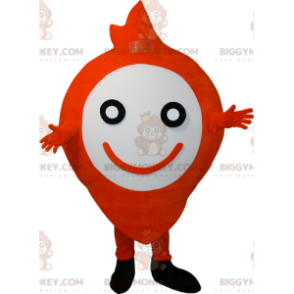 Very Smiling Orange and White Snowman BIGGYMONKEY™ Mascot