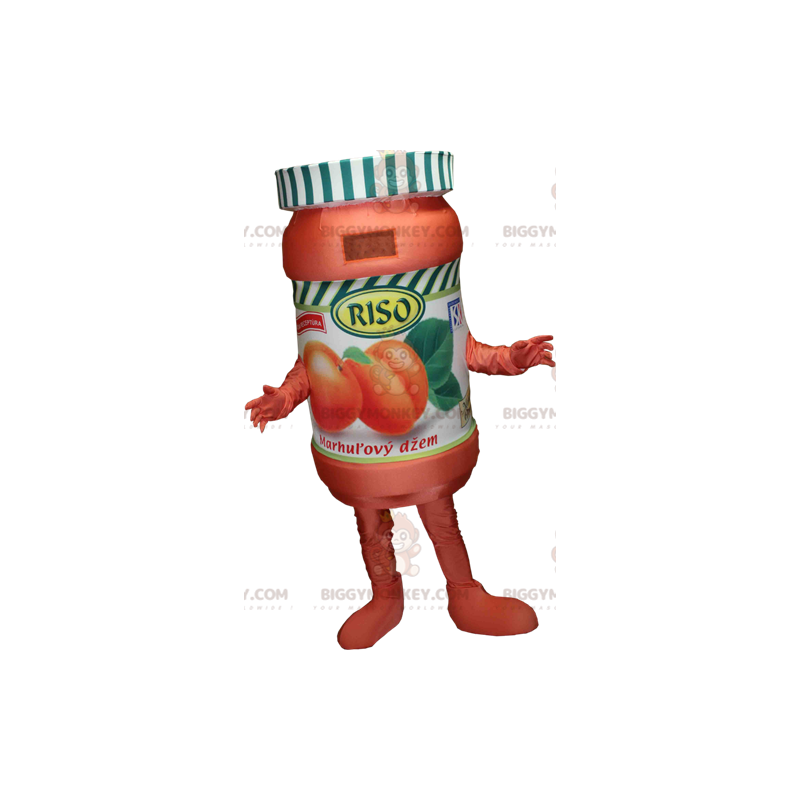 Costume de mascotte BIGGYMONKEY™ de pot de confiture d'abricot