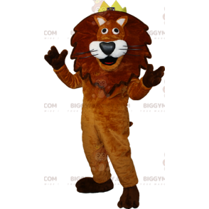 BIGGYMONKEY™ maskotti Puku ruskeaa ja valkoista leijonaa