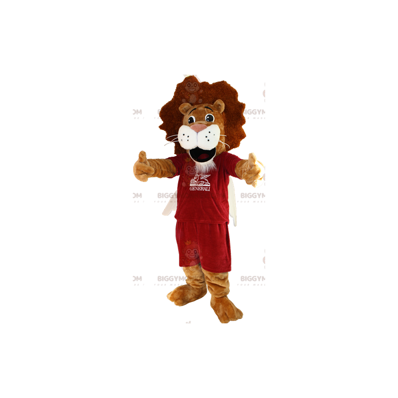 BIGGYMONKEY™ maskottiasu, ruskea ja valkoinen leijona