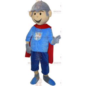 Costume de mascotte BIGGYMONKEY™ de chevalier avec une cape et