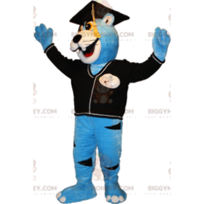 Blauwe en witte beer BIGGYMONKEY™ mascottekostuum met nieuwe