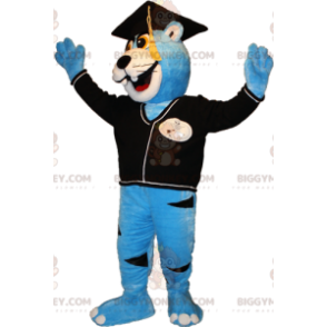 Kostým maskota modrobílého medvěda BIGGYMONKEY™ s novým