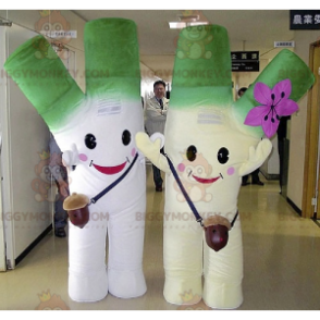 2 mascot BIGGYMONKEY™s giant green and white leeks –