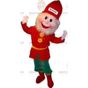 BIGGYMONKEY™ Bearded Leprechaun Mascot Costume Dressed in Red