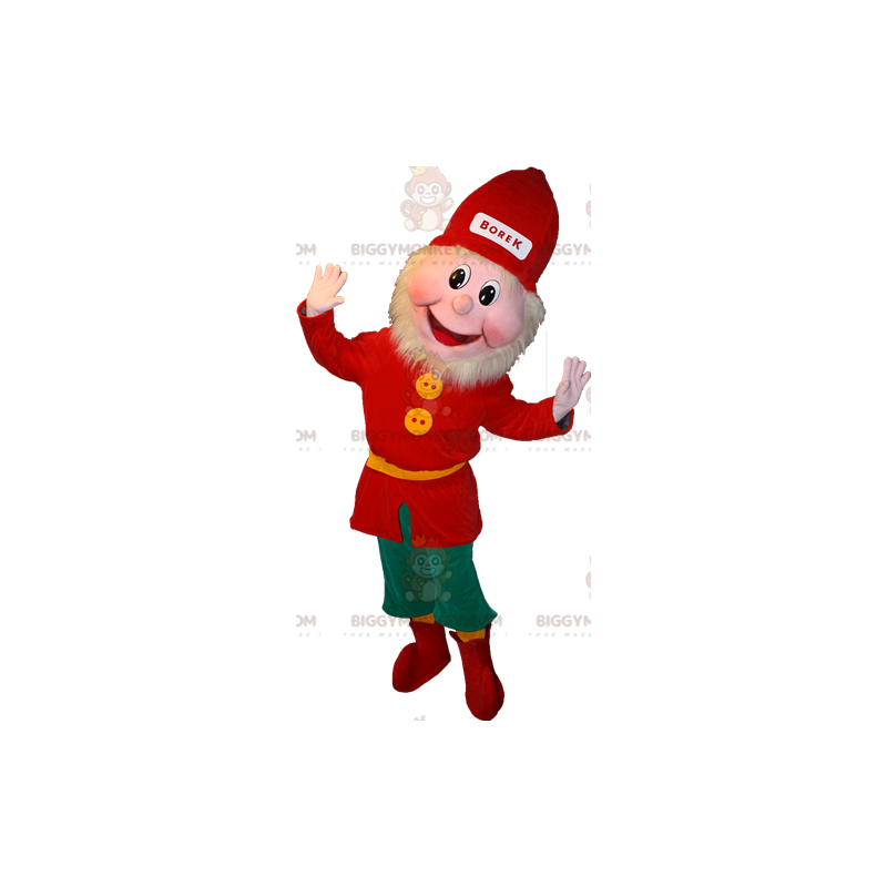 BIGGYMONKEY™ Bearded Leprechaun Mascot Costume Dressed in Red