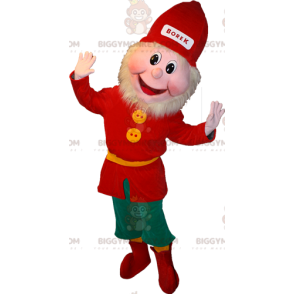 BIGGYMONKEY™ Bearded Leprechaun Mascot Costume Dressed in Red